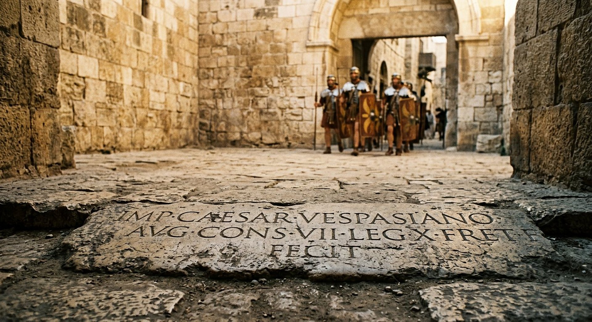 Reconstitution muséographique d'une dalle de calcaire portant une inscription latine antique en capitales, sous verre dans une vitrine